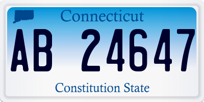 CT license plate AB24647