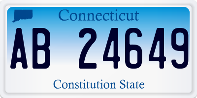 CT license plate AB24649