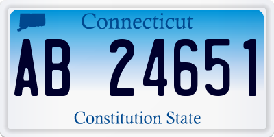 CT license plate AB24651