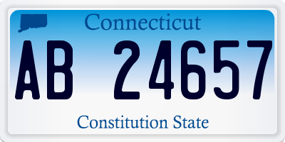 CT license plate AB24657