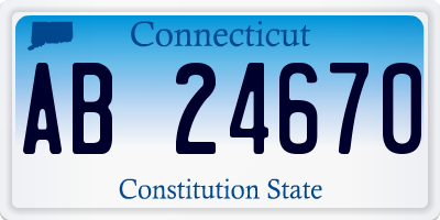 CT license plate AB24670