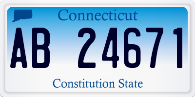 CT license plate AB24671