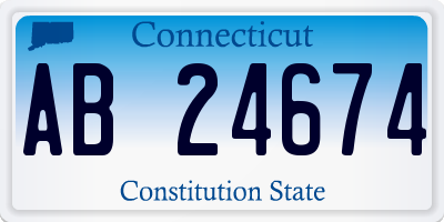 CT license plate AB24674