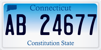 CT license plate AB24677