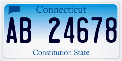 CT license plate AB24678