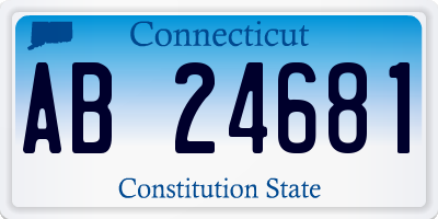 CT license plate AB24681