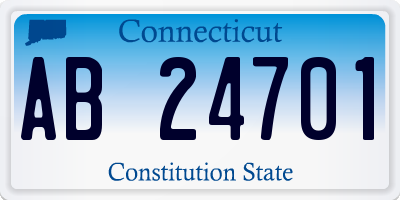 CT license plate AB24701