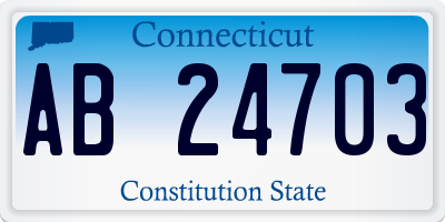 CT license plate AB24703