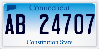 CT license plate AB24707