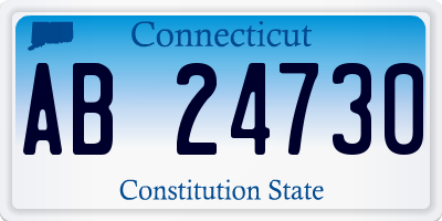 CT license plate AB24730