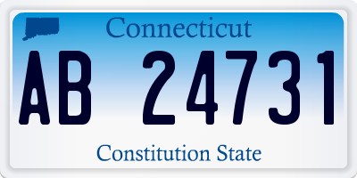 CT license plate AB24731