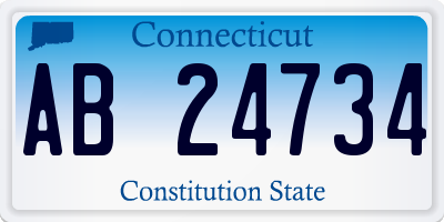 CT license plate AB24734