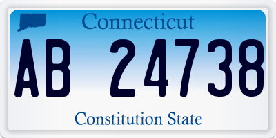 CT license plate AB24738