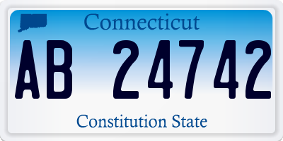 CT license plate AB24742