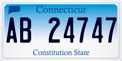 CT license plate AB24747