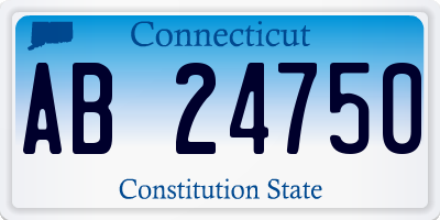 CT license plate AB24750