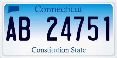 CT license plate AB24751