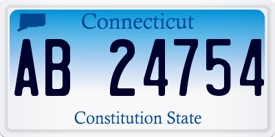 CT license plate AB24754