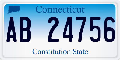 CT license plate AB24756