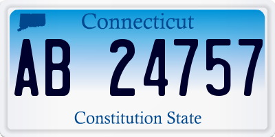 CT license plate AB24757