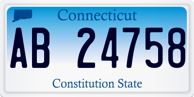 CT license plate AB24758