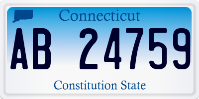 CT license plate AB24759