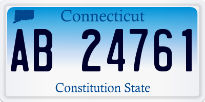 CT license plate AB24761