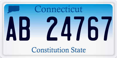 CT license plate AB24767