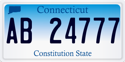 CT license plate AB24777