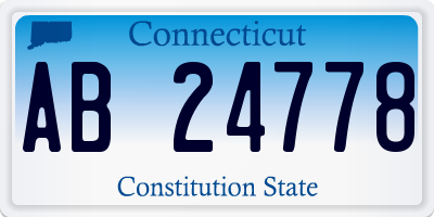 CT license plate AB24778