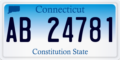 CT license plate AB24781