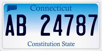 CT license plate AB24787