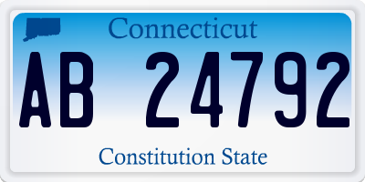 CT license plate AB24792