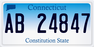 CT license plate AB24847