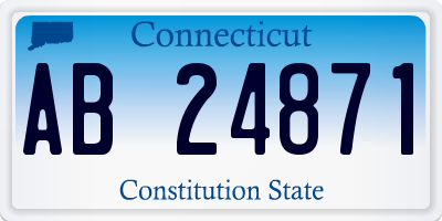 CT license plate AB24871