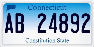 CT license plate AB24892