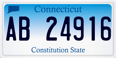 CT license plate AB24916