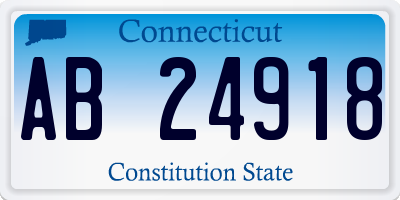 CT license plate AB24918
