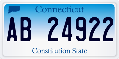 CT license plate AB24922