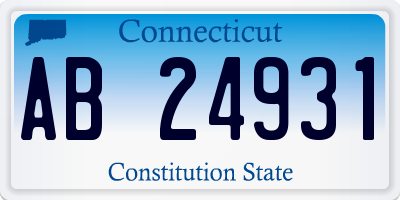 CT license plate AB24931