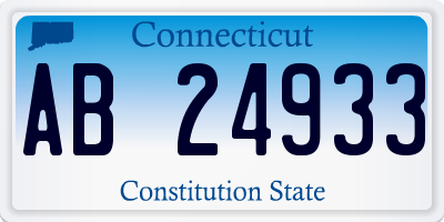 CT license plate AB24933