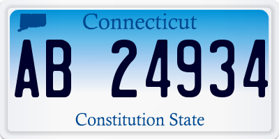 CT license plate AB24934