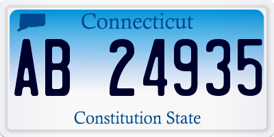 CT license plate AB24935