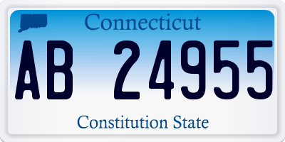 CT license plate AB24955