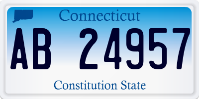 CT license plate AB24957