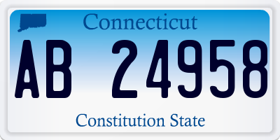CT license plate AB24958