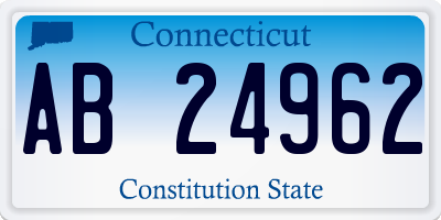 CT license plate AB24962