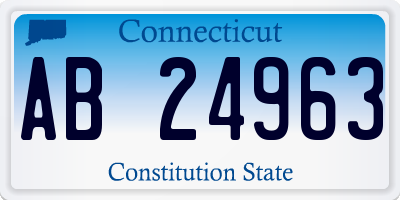 CT license plate AB24963