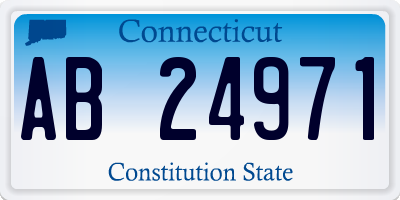 CT license plate AB24971