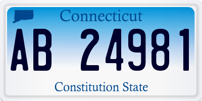 CT license plate AB24981